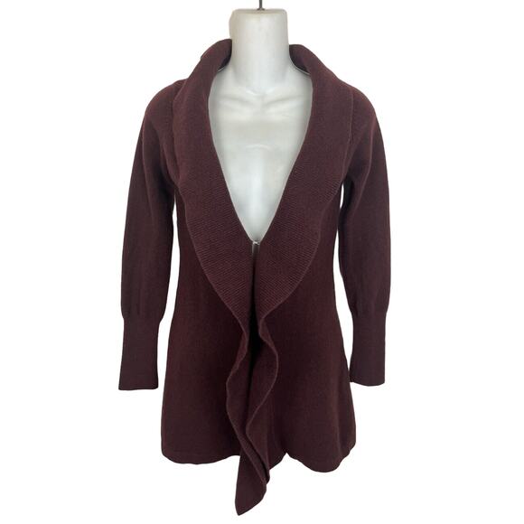 Ca Va De Soi Women’s Sz XS Maroon Wool Cashmere Cardigan Sweater - Picture 1 of 10